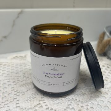 8 oz Tallow Beeswax Candle - Lavender